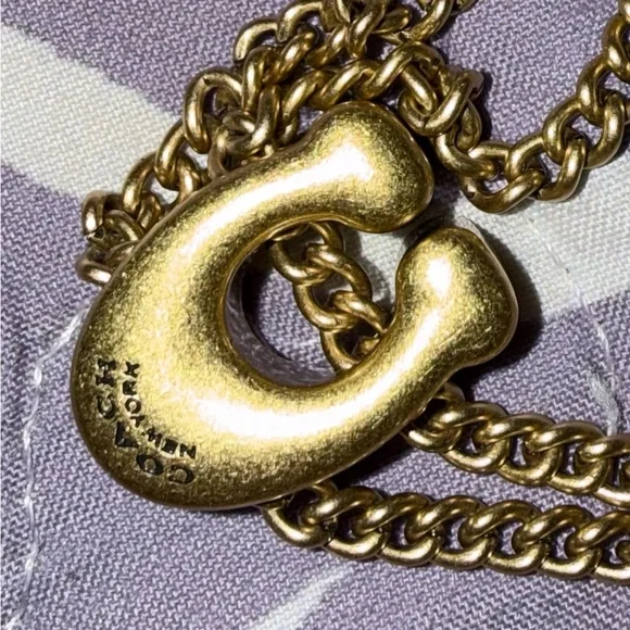 Coach Pastel Blue Wristlet with Gold Chain - Picture 4 of 4